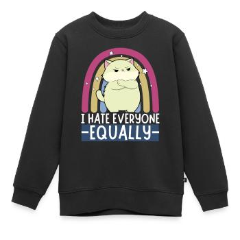 Ich hasse alle gleich - Kinder Premium Organic Sweatshirt - Schwarz - Vorne - AI Model Kid Female (0cm)