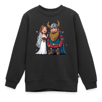 Odin Viking Valhalla Viking Marteau Thor Odin - Sweat Premium enfant bio - noir - Devant - AI Model Kid Female (0cm)
