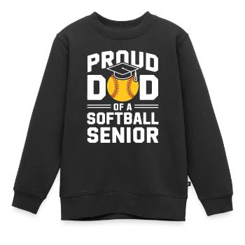 Fier diplômé de l’école secondaire Softball Dad - Sweat Premium enfant bio - noir - Devant - AI Model Kid Female (0cm)