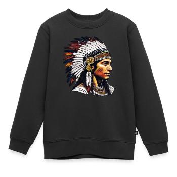 INDIEN - Sweat Premium enfant bio - noir - Devant - AI Model Kid Female (0cm)