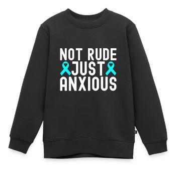 Trouble anxieux Trouble anxieux - Sweat Premium enfant bio - noir - Devant - AI Model Kid Female (0cm)