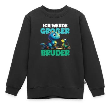 Nachwuchs Verkünden | Ich Werde Großer Bruder 2027 - Kinder Premium Organic Sweatshirt - Schwarz - Vorne - AI Model Kid Female (0cm)