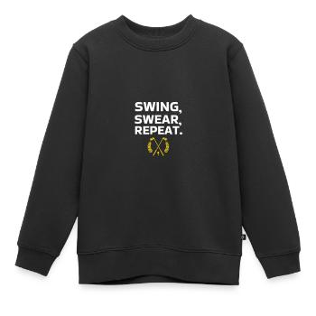 SWING SWEAR WIEDERHOLEN - Kinder Premium Organic Sweatshirt - Schwarz - Vorne - AI Model Kid Female (0cm)
