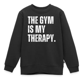 Das Fitnessstudio ist meine Therapie - Kinder Premium Organic Sweatshirt - Schwarz - Vorne - AI Model Kid Female (0cm)