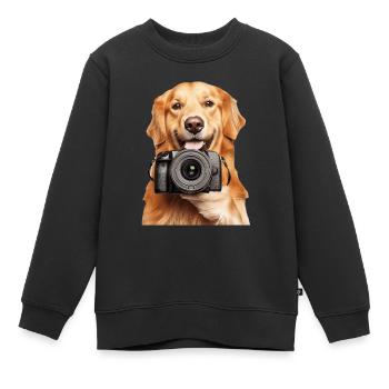 Golden Retriever - Kinder Premium Organic Sweatshirt - Schwarz - Vorne - AI Model Kid Female (0cm)