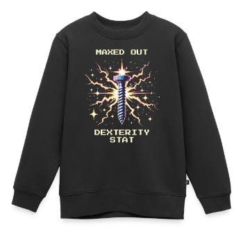 Dextérité Mécanique de précision maximale Dextérité - Sweat Premium enfant bio - noir - Devant - AI Model Kid Female (0cm)