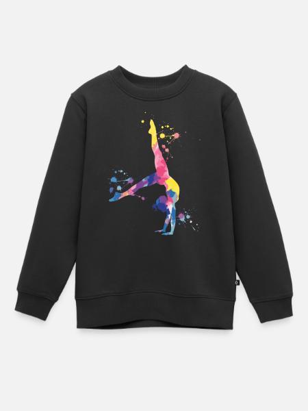 Gymnastik Mädchen – Bunt und kraftvoll - Kinder Premium Organic Sweatshirt - Schwarz