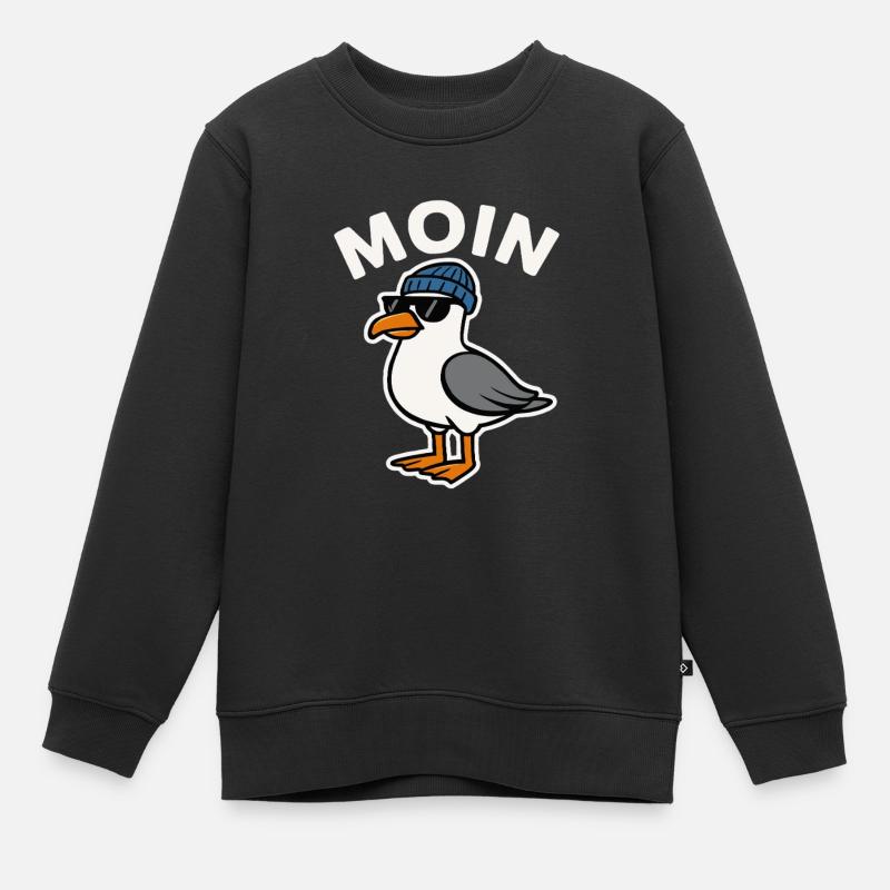 Moin Möwe - Kinder Premium Organic Sweatshirt - Schwarz
