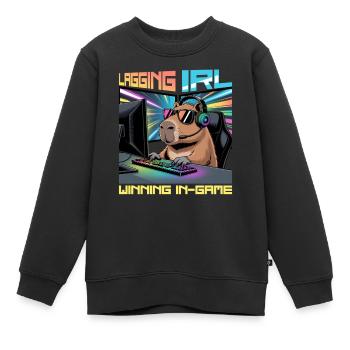 Capybara PC Gamer Gaming - Sweat Premium enfant bio - noir - Devant - AI Model Kid Female (0cm)