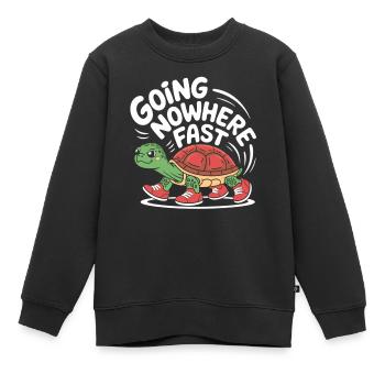 Turtle pace in style - Kids Premium Organic Sweatshirt - black - Front - AI Model Kid Female (0cm)