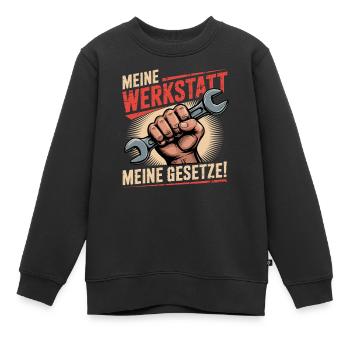 Meine Werkstatt Meine Gesetze - Kinder Premium Organic Sweatshirt - Schwarz - Vorne - AI Model Kid Female (0cm)