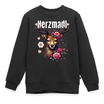 Herzmadl Shirt Damen Trachtenshirt Dirndl T-Shirt - Kinder Premium Organic Sweatshirt - Schwarz - Vorne - AI Model Kid Female (0cm)