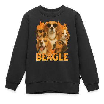 Beagle - Kinder Premium Organic Sweatshirt - Schwarz - Vorne - AI Model Kid Female (0cm)