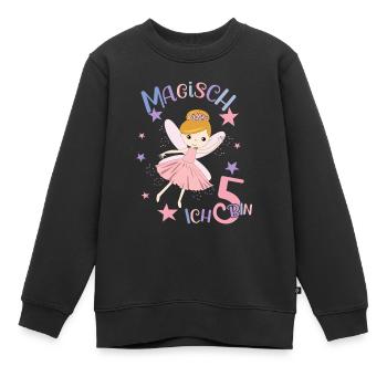 Geburtstagsshirt 5 Jahre Mädchen 5. Geburtstag Fee - Kinder Premium Organic Sweatshirt - Schwarz - Vorne - AI Model Kid Female (0cm)