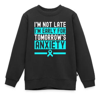 Trouble anxieux Trouble anxieux - Sweat Premium enfant bio - noir - Devant - AI Model Kid Female (0cm)