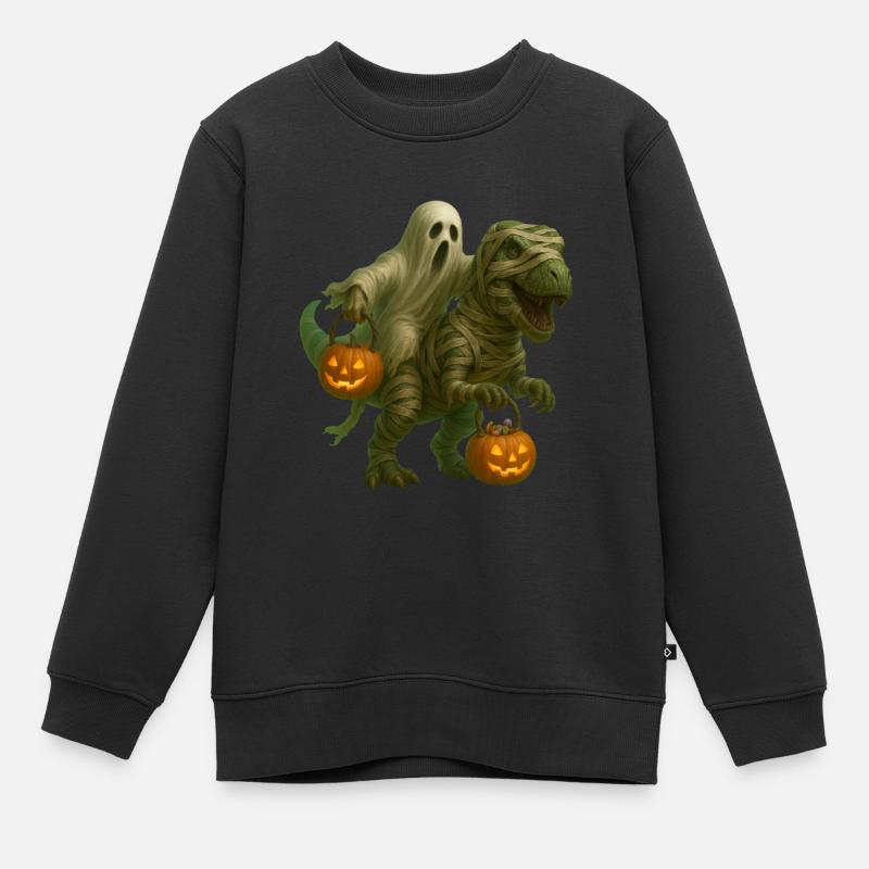 T-Rex - Kinder Premium Organic Sweatshirt - Schwarz