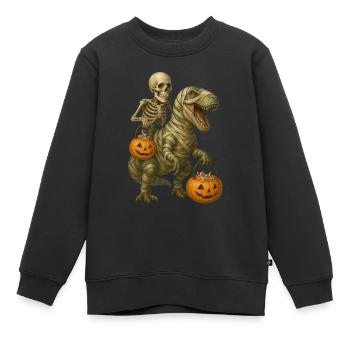 T-Rex - Kinder Premium Organic Sweatshirt - Schwarz - Vorne - AI Model Kid Female (0cm)