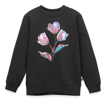 Tulpe - Kinder Premium Organic Sweatshirt - Schwarz - Vorne - AI Model Kid Female (0cm)