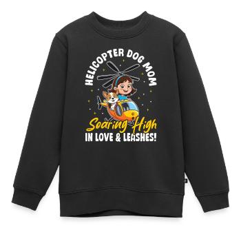 Helikopter-Hundemama Liebe & Leinen! Hundemama - Kinder Premium Organic Sweatshirt - Schwarz - Vorne - AI Model Kid Female (0cm)
