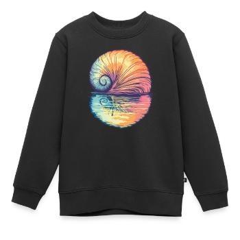 Muschel im Sonnenuntergang - Kinder Premium Organic Sweatshirt - Schwarz - Vorne - AI Model Kid Female (0cm)