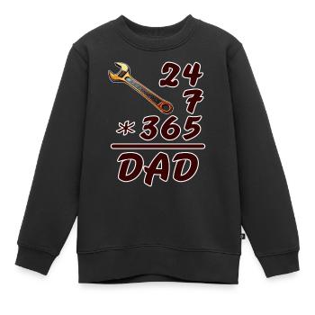 24-7-365 DAD - Kinder Premium Organic Sweatshirt - Schwarz - Vorne - AI Model Kid Female (0cm)