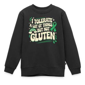 Pas de gluten, pas de problème - Sans gluten avec style - Sweat Premium enfant bio - noir - Devant - AI Model Kid Female (0cm)