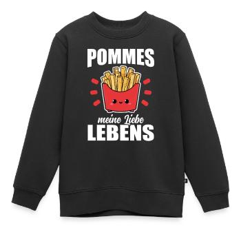 Pommes Pommesbuden Brater - Kinder Premium Organic Sweatshirt - Schwarz - Vorne - AI Model Kid Female (0cm)