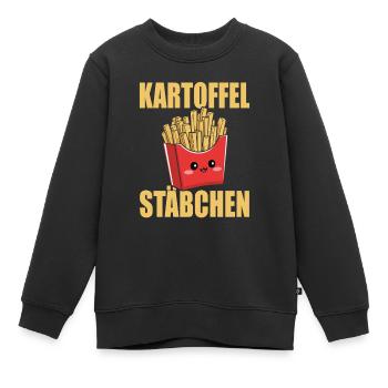 Kartoffel Stäbchen Pommestüte Pommesbude Geschenk - Kinder Premium Organic Sweatshirt - Schwarz - Vorne - AI Model Kid Female (0cm)