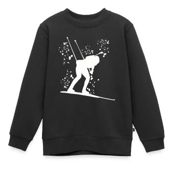 Biathlet Nordische Kombination Biathlon - Kinder Premium Organic Sweatshirt - Schwarz - Vorne - AI Model Kid Female (0cm)