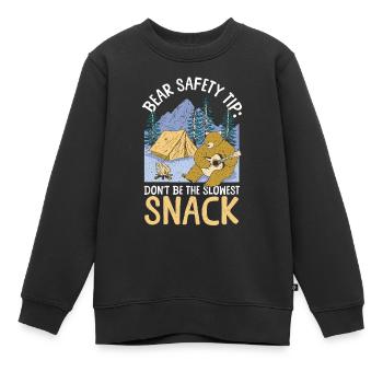 Camping Bärenangriff Tip Wandern Camper - Kinder Premium Organic Sweatshirt - Schwarz - Vorne - AI Model Kid Female (0cm)
