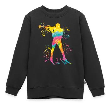 Biathlet Nordische Kombination Biathlon - Kinder Premium Organic Sweatshirt - Schwarz - Vorne - AI Model Kid Female (0cm)