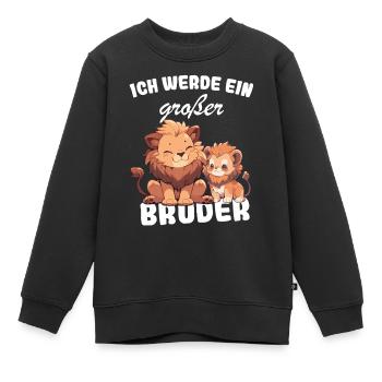 Nachwuchs Verkünden | Ich Werde Großer Bruder 2027 - Kinder Premium Organic Sweatshirt - Schwarz - Vorne - AI Model Kid Female (0cm)