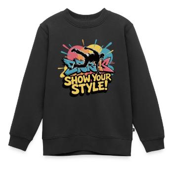 BREAKDANCERS - Sweat Premium enfant bio - noir - Devant - AI Model Kid Female (0cm)