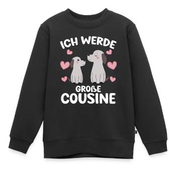 Un grand cousin annonce un chiot de chien - Sweat Premium enfant bio - noir - Devant - AI Model Kid Female (0cm)