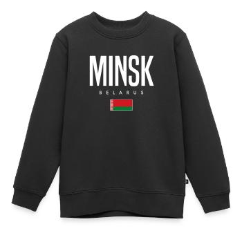 Minsk Belarus Weißrussland - Kinder Premium Organic Sweatshirt - Schwarz - Vorne - AI Model Kid Female (0cm)
