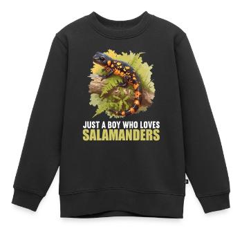 Salamandres Salamandres - Sweat Premium enfant bio - noir - Devant - AI Model Kid Female (0cm)