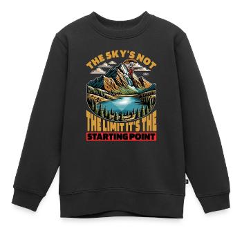 Skydiving The Sky's Not The Limit Base Jumping - Kinder Premium Organic Sweatshirt - Schwarz - Vorne - AI Model Kid Female (0cm)