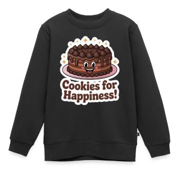 COOKIES POUR LE BONHEUR - Sweat Premium enfant bio - noir - Devant - AI Model Kid Female (0cm)