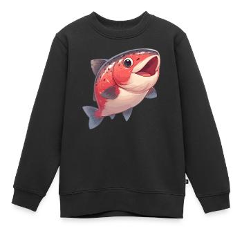 Lachse Lachs - Kinder Premium Organic Sweatshirt - Schwarz - Vorne - AI Model Kid Female (0cm)