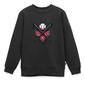 Baseball Batte de baseball - Sweat Premium enfant bio - noir - Devant - AI Model Kid Female (0cm)