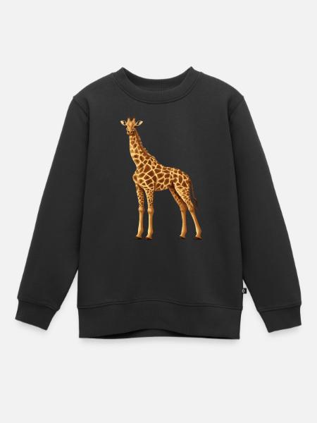 Giraffe - Kinder Premium Organic Sweatshirt - Schwarz
