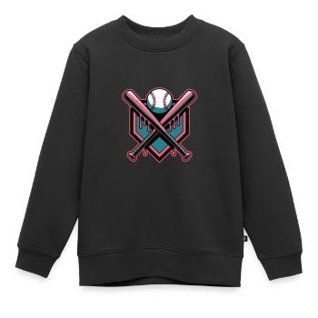 Baseball Batte de baseball - Sweat Premium enfant bio - noir - Devant - AI Model Kid Female (0cm)