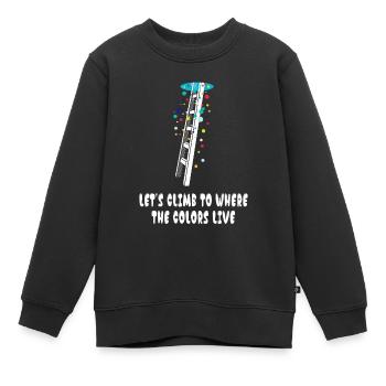Lets climb to where the colors live - Kinder Premium Organic Sweatshirt - Schwarz - Vorne - AI Model Kid Female (0cm)
