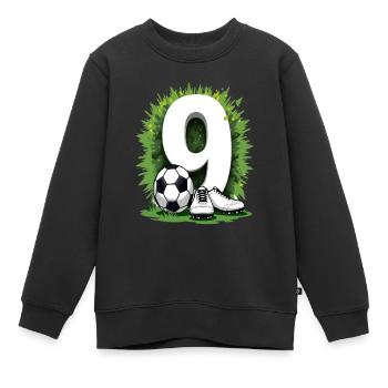 Fußball Geburtstag 9 Jahre Jungen Geschenk - Kinder Premium Organic Sweatshirt - Schwarz - Vorne - AI Model Kid Female (0cm)
