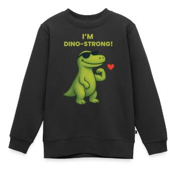 I'm Dino-Strong Kindergartenabschluss - Kinder Premium Organic Sweatshirt - Schwarz - Vorne - AI Model Kid Female (0cm)