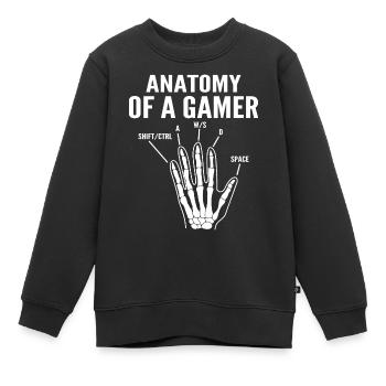 Anatomie eines Gamers - Kinder Premium Organic Sweatshirt - Schwarz - Vorne - AI Model Kid Female (0cm)