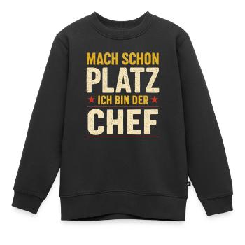 Ich bin der Chef – Spruch - Kinder Premium Organic Sweatshirt - Schwarz - Vorne - AI Model Kid Female (0cm)