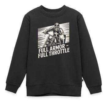 Christian Biker Full Armor Full Throttle - Sweat Premium enfant bio - noir - Devant - AI Model Kid Female (0cm)