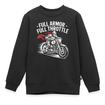 Christian Biker : Full Armor Full Pipe - Sweat Premium enfant bio - noir - Devant - AI Model Kid Female (0cm)