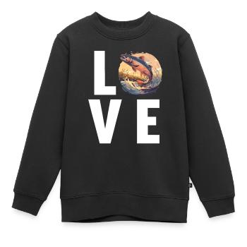 Saumon Saumon - Sweat Premium enfant bio - noir - Devant - AI Model Kid Female (0cm)